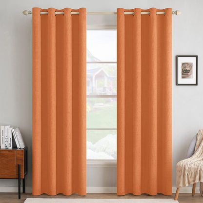 MIULEE 100% Blackout Linen Curtains for Bedroom 52x84 Inches Natural Beige