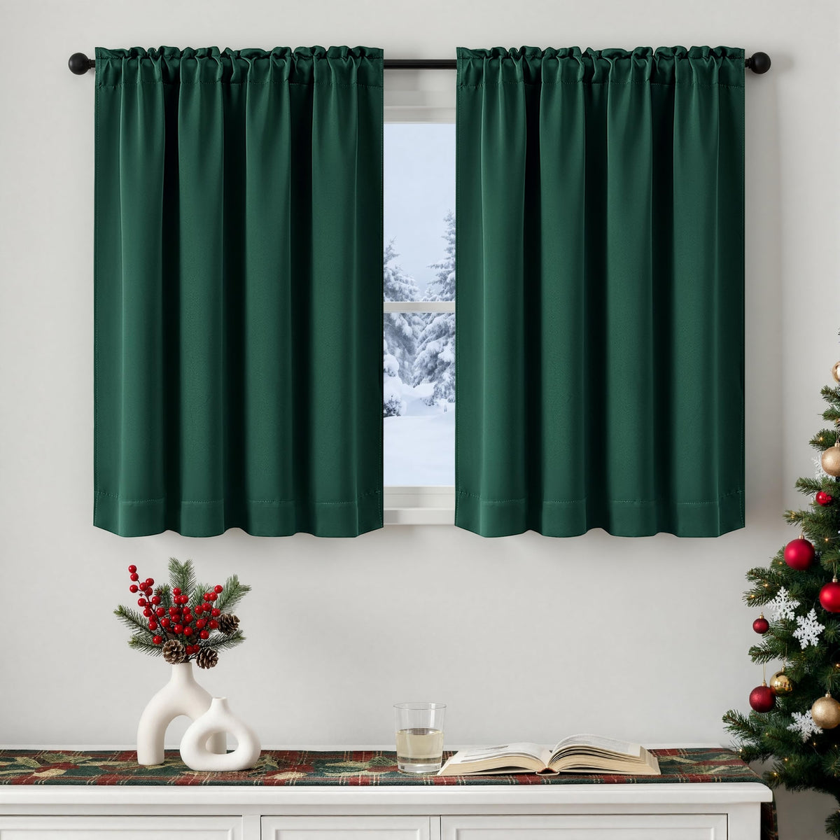 MIULEE Stone Blue Blackout Curtains for Bedroom Living Room 40"x63" 2 Panel