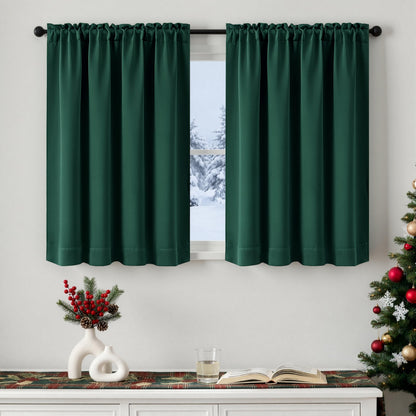 MIULEE Stone Blue Blackout Curtains for Bedroom Living Room 40"x63" 2 Panel