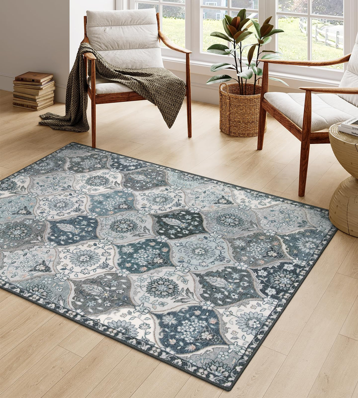 Lahome Moroccan Kitchen Rugs Non Slip Washable, 2x4 Rugs for Entryway