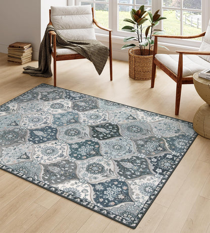 Lahome Moroccan Kitchen Rugs Non Slip Washable, 2x4 Rugs for Entryway