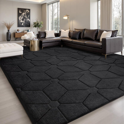 Sour Lemon 8x10 Area Rugs for Living Room Bedroom, Large Carpet Grey Rug