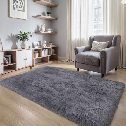 Pink Fluffy 4x6 Area Rugs for Bedroom Girls, Plush Washable Carpet