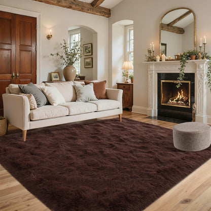 5x7 Black Area Rugs for Living Room, Large Fluffy Shag Bedroom Rugs Non-Slip, Ultra Soft Plush Carpet for Nursery Kids PlayRoom Dorm Office Indoor Modern Carpets