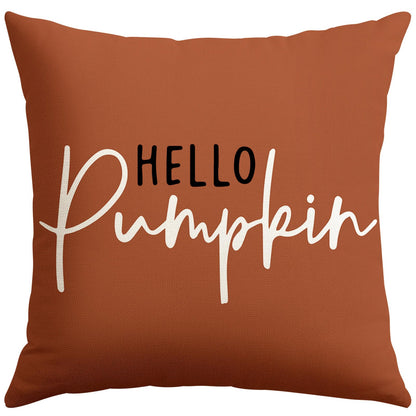 Artscope Hello Pumpkin Beige Lumbar Throw Pillow Cover 12x20 Inch Fall Decoration Cushion Cover Thanksgiving Farmhouse Pillow Case for Home Sofa Couch Decor