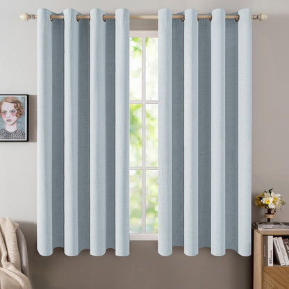MIULEE 100% Blackout Linen Curtains for Bedroom 52x84 Inches Natural Beige