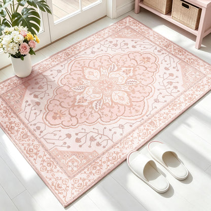 YARNSCAPE 5' x 7' Machine Washable Area Rug, Non-Slip Low-Pile Carpet