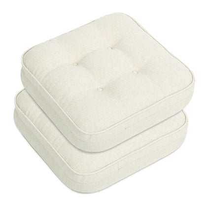 GOFORIT Chair Cushions,Tufted Shredded Memory Foam Chair Pads, Non-Slip Seat Cushions with Removable Cover, 16'' x 16'', Beige