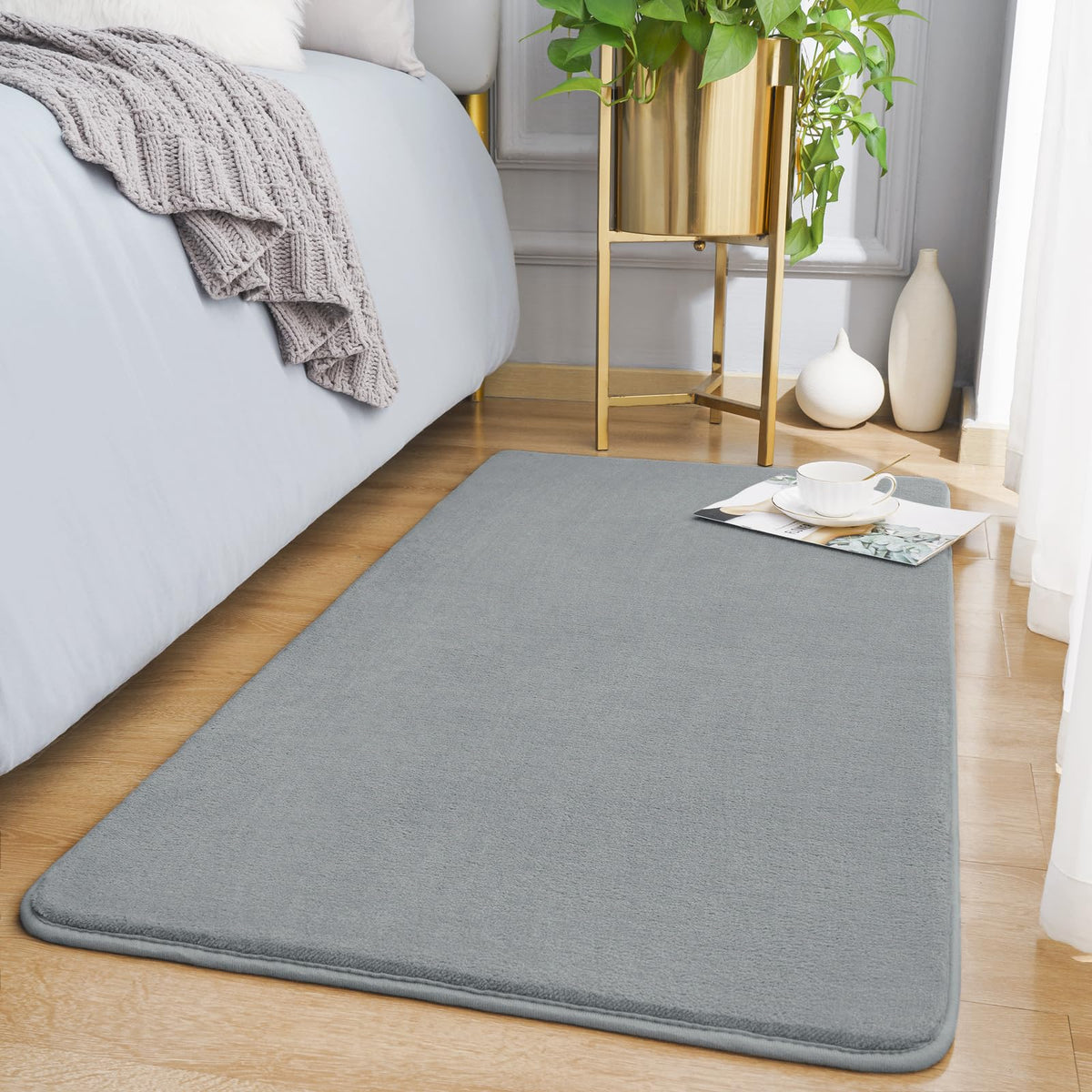 Amearea Modern Area Rugs for Bedroom Living Room, 4x6 Blue Memory Foam Rug