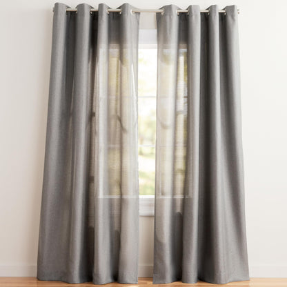 Exclusive Home Loha Linen Grommet Top Curtain Panel Pair, 84"x54", Winter White