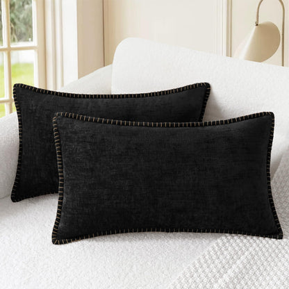 CaliTime Decorative Couch Throw Pillow Covers 18 X 18 Inches Smoke Blue