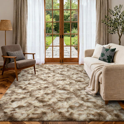 6x9 Ft Large Shag Rugs for Living Room Decor, Tie-Dyed Ultra Soft Fluffy Furry Area Rugs for Bedroom Indoor Floor, Aesthetic Carpet for Kids Home (Dark Grey)