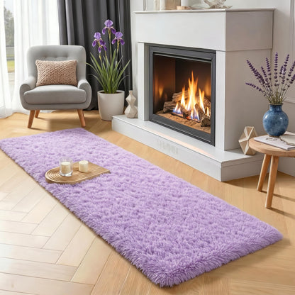 Fluffy Grey Rug for Bedroom 4x6, Modern Area Rugs for Kids Room Living Room