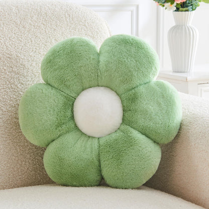 Pink Flower Pillow, Soft Flower Shaped Throw Pillows with Faux Rabbit Fur for Home Decorative,Cute Flower Throw Pillow Cushion for Bed Sofa Couch (Small - 15.7 Inch)