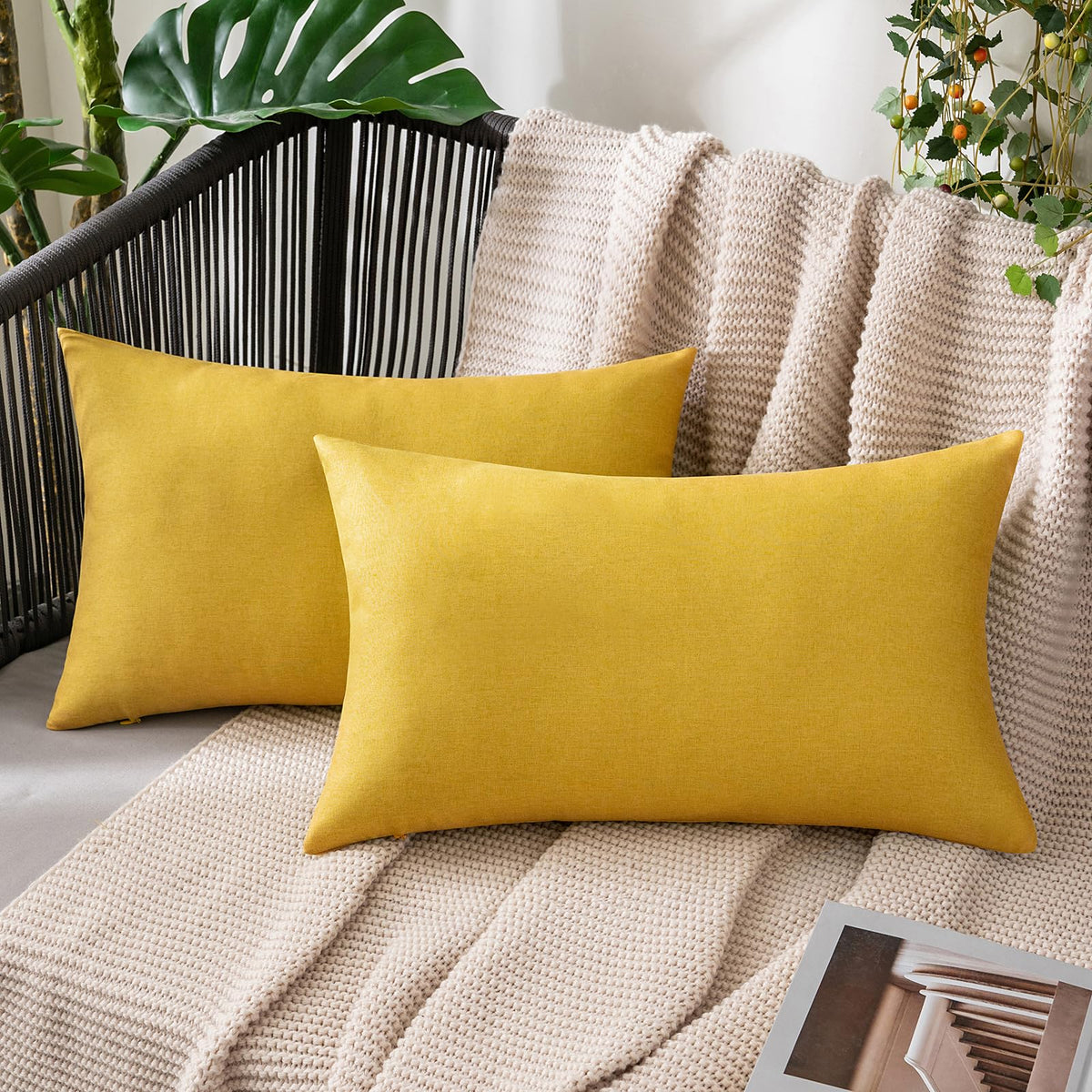 MIULEE Decorative Outdoor Pillow Covers Fall 18x18 Rust