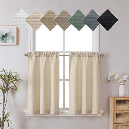 Chyhomenyc White Curtains 84 Inch Length 2 Panels 40Wx84L inches