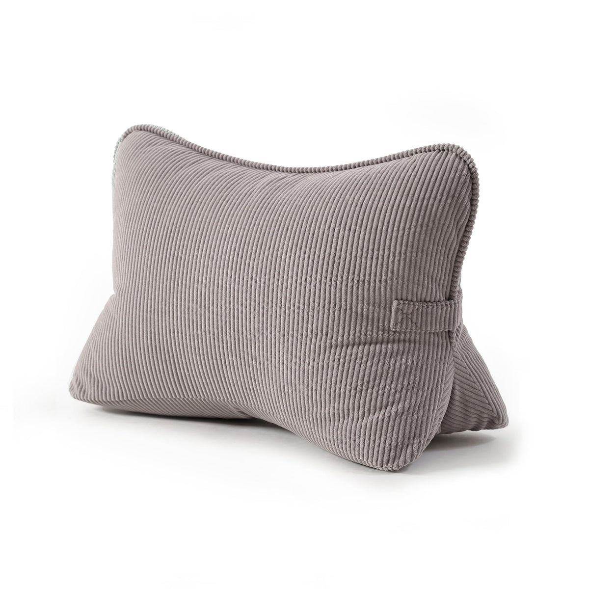 Pat. Pend. Corduroy Ergonomic Lumbar Support Pillow for Sitting Support, Triangle Back Cushion for Sofa, Armchair & Bed, Washable Cover, Avocado Green
