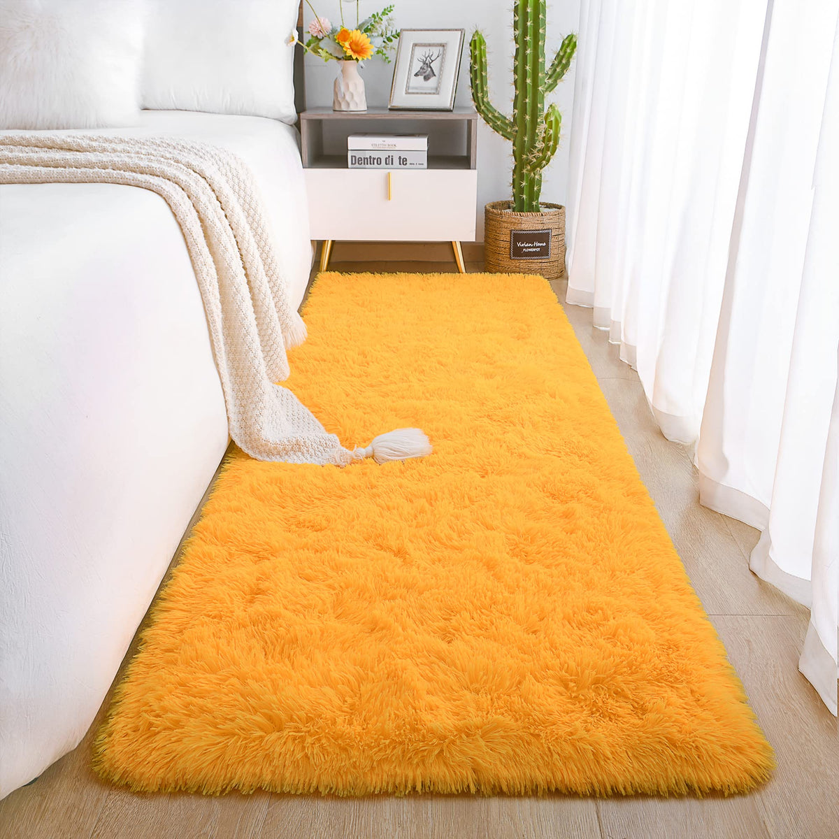 Chicrug Soft Runner Rug for Bedroom Living Room Plush Fluffy Rugs 2x6