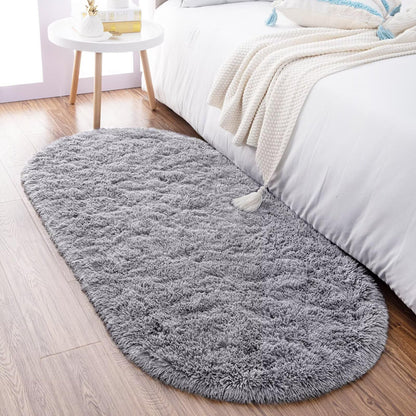 Noahas 2x6 Black Fluffy Soft Runner Rug Non-Slip for Bedroom Dorm Hallway