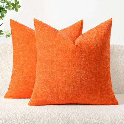 MIULEE Soft Chenille Throw Pillow Covers Sage Green 18x18 Inch Pack of 2
