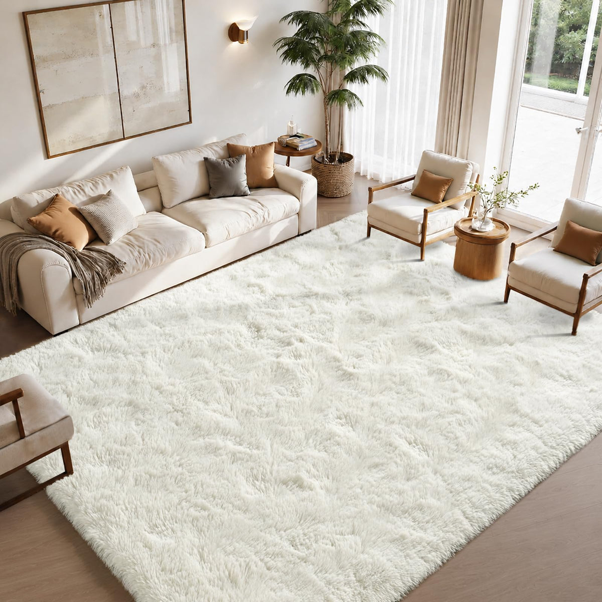Zentavio 5x8 Area Rugs for Bedroom Fluffy Rugs for Living Room Carpet Large Fuzzy Soft Shag Aesthetic Plush High Pile Gray Throw Rug for Nursery Kids Room Dorm Waved Grey