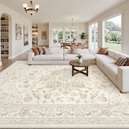 8x10 Area Rugs Living Room: Bedroom Neutral Washable Carpet Beige