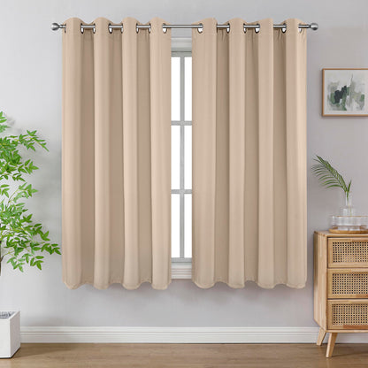 Joydeco Blackout Curtains for Bedroom 84 Inch - Black Out Curtains with Grommets Thermal Insulated Room Darkening Light Blocking, Noise Reducing & Wrinkle-Free Drapes for Living Room Windows, 2 Panels