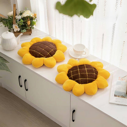 2 Pcs Sunflower Pillow 15" Yellow Decorative Throw Pillows for Home Decor