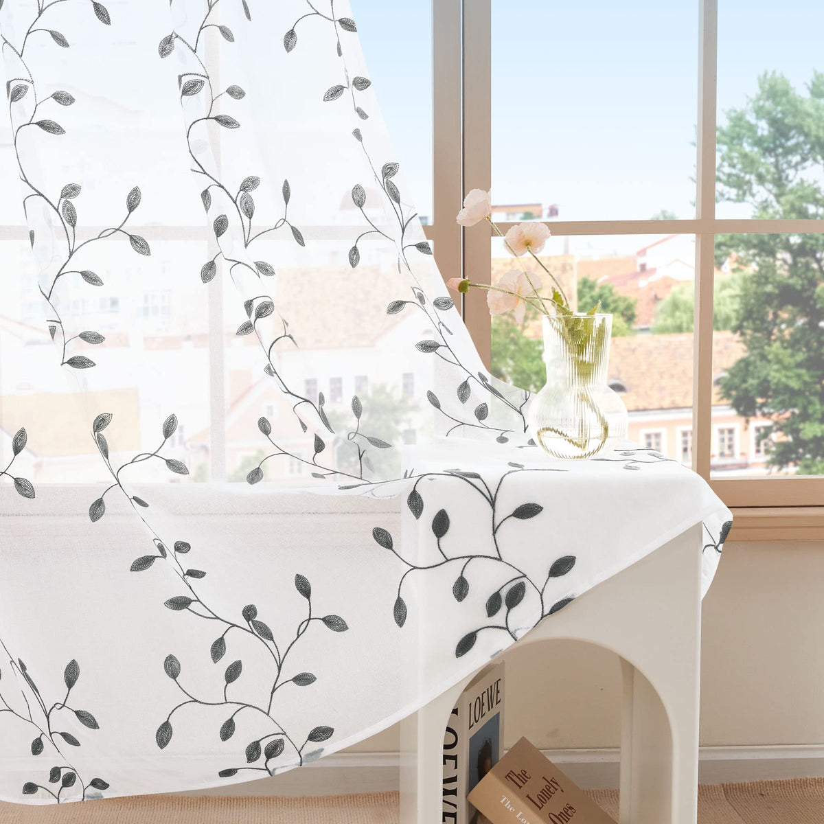 Deconovo Light Filtering Sheer Curtains 72 Inches Long for Living Room