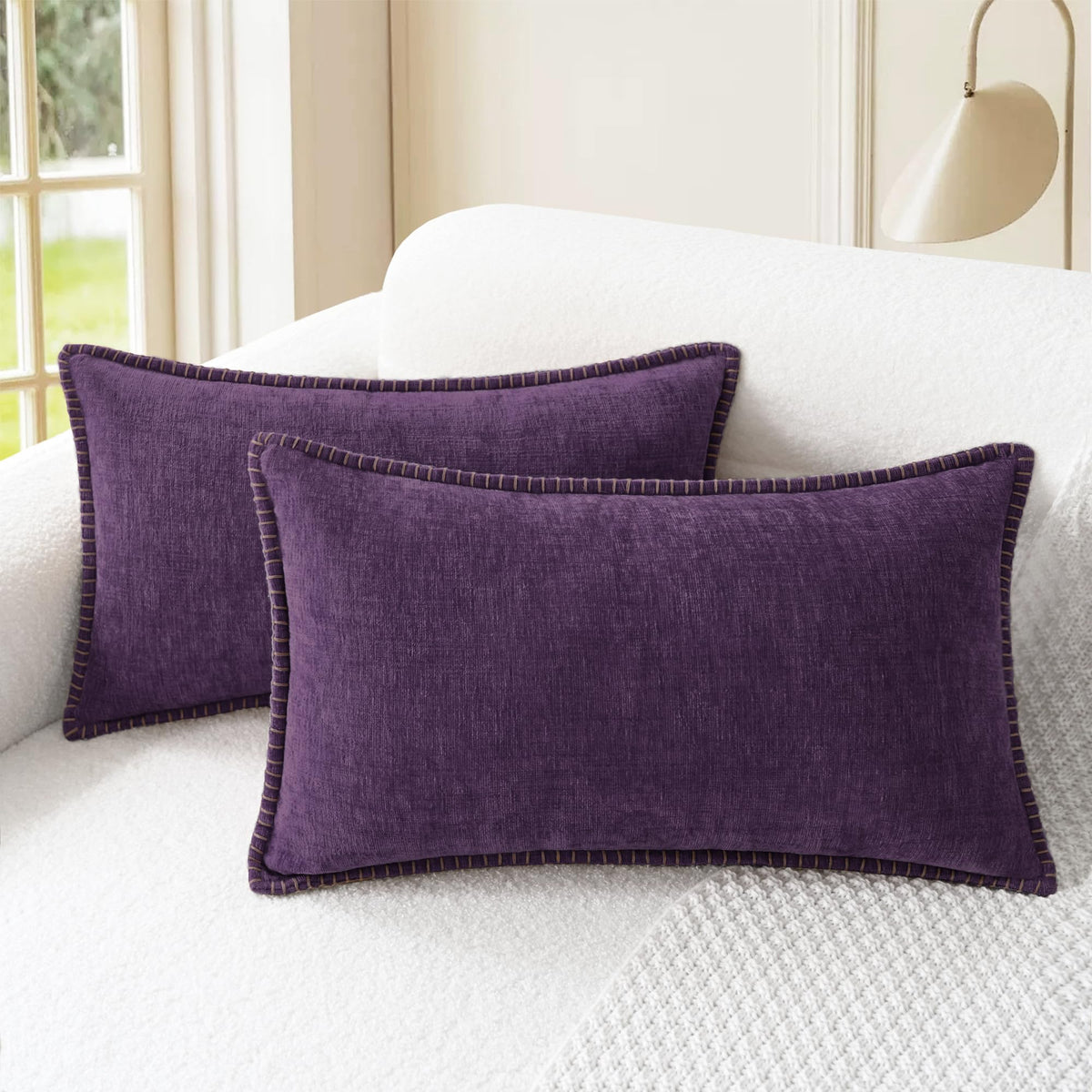 CaliTime Decorative Couch Throw Pillow Covers 18 X 18 Inches Smoke Blue