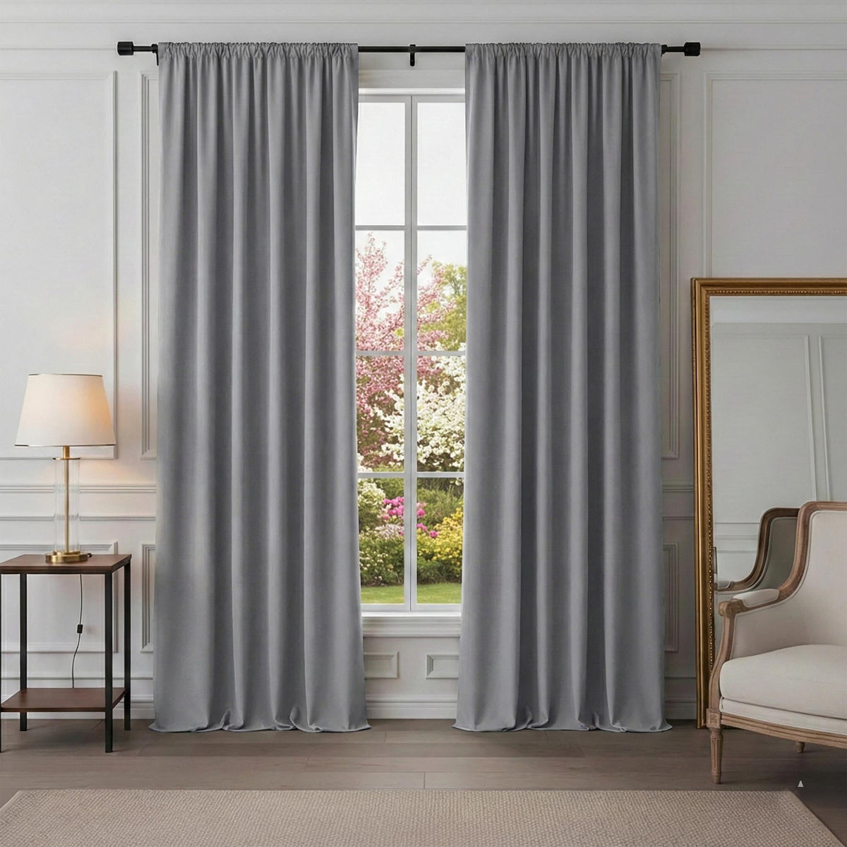 PONY DANCE Black Out Curtains 72 inch Long, Black, 2 Panels