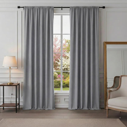 PONY DANCE Black Out Curtains 72 inch Long, Black, 2 Panels