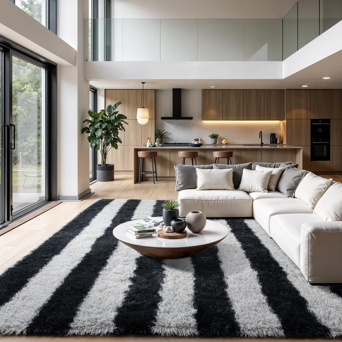 Zentavio 5x8 Area Rugs for Bedroom Fluffy Rugs for Living Room Carpet Large Fuzzy Soft Shag Aesthetic Plush High Pile Gray Throw Rug for Nursery Kids Room Dorm Waved Grey