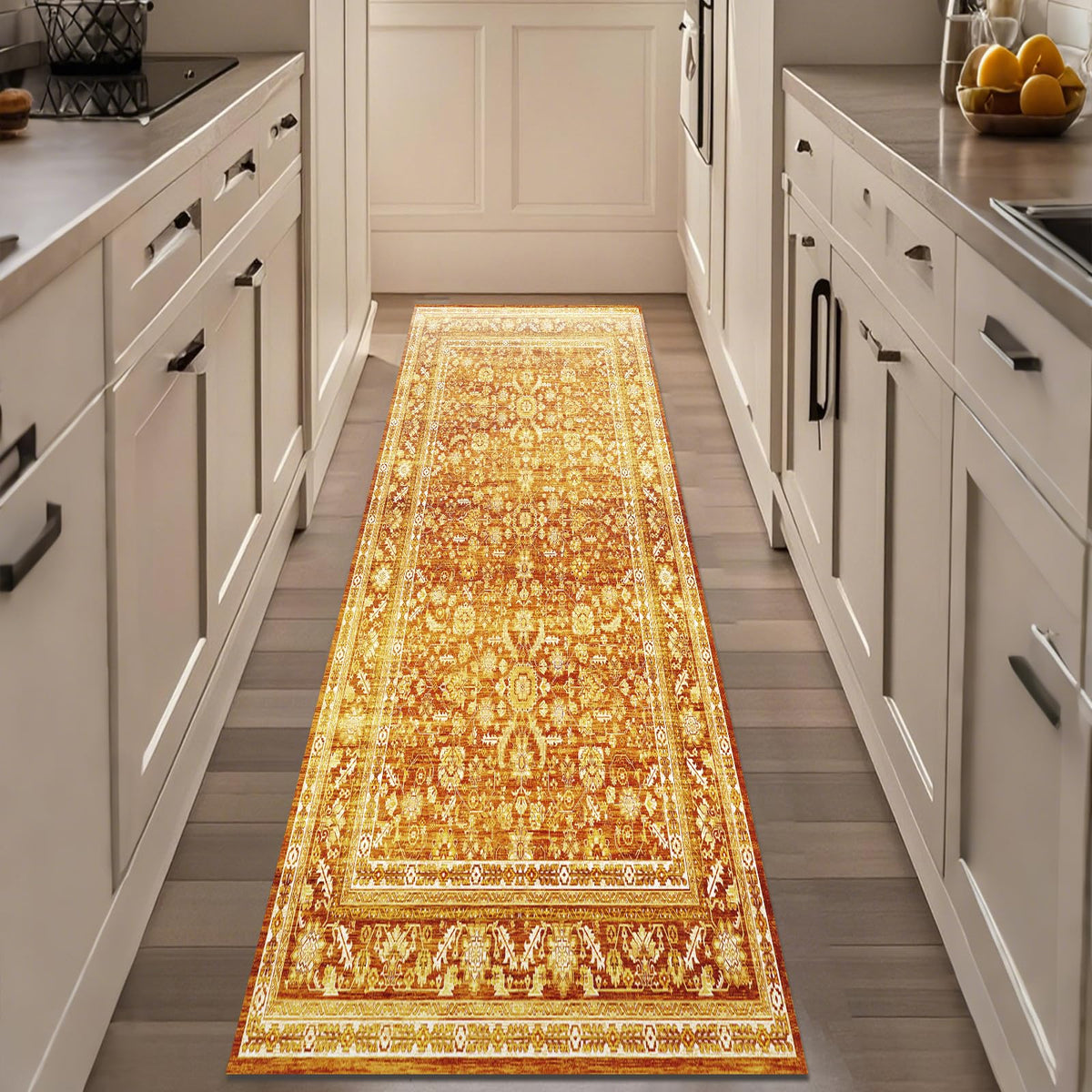 OPPODREAM Vintage Blue Area Rugs 5x7, Washable Rug for Living Room