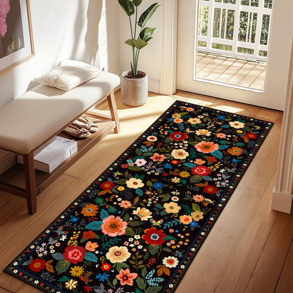 RELEANY Floral Washable 5x7 Area Rugs Pink