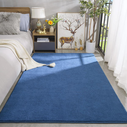 Amearea Modern Area Rugs for Bedroom Living Room, 4x6 Blue Memory Foam Rug