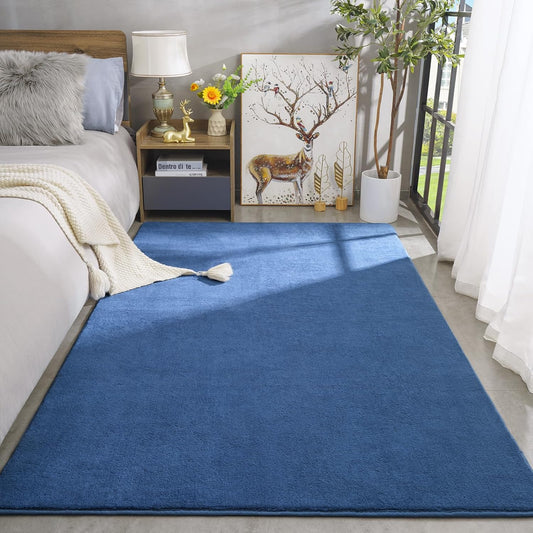 Amearea Modern Area Rugs for Bedroom Living Room, 4x6 Blue Memory Foam Rug