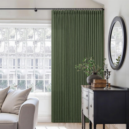 TWODRAPES Natural Pinch Pleated Linen Semi Sheer 84 Inch Curtains 2 Panels