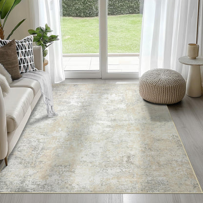 8x10 Area Rugs for Living Room Washable Bedroom Dining Room Blue Grey