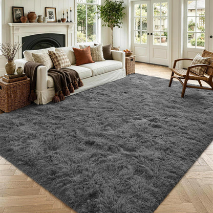 Noahas 2x6 Black Fluffy Soft Runner Rug Non-Slip for Bedroom Dorm Hallway