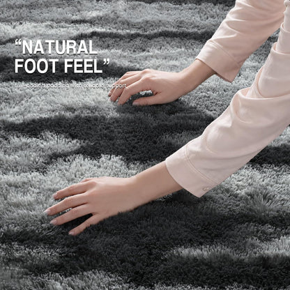 Zentavio 5x8 Area Rugs for Bedroom Fluffy Rugs for Living Room Carpet Large Fuzzy Soft Shag Aesthetic Plush High Pile Gray Throw Rug for Nursery Kids Room Dorm Waved Grey