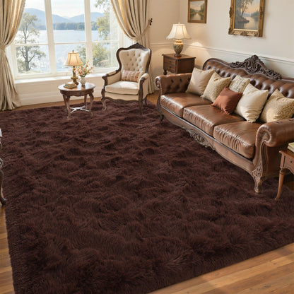 5x7 Black Area Rugs for Living Room, Large Fluffy Shag Bedroom Rugs Non-Slip, Ultra Soft Plush Carpet for Nursery Kids PlayRoom Dorm Office Indoor Modern Carpets