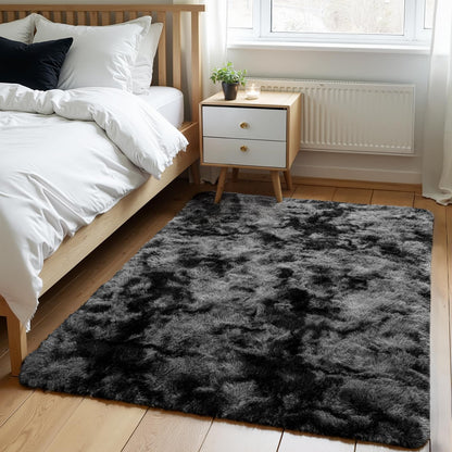 Zentavio 5x8 Area Rugs for Bedroom Fluffy Rugs for Living Room Carpet Large Fuzzy Soft Shag Aesthetic Plush High Pile Gray Throw Rug for Nursery Kids Room Dorm Waved Grey