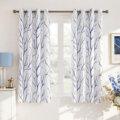 NICETOWN Grey Blackout Striped Pattern Curtains for Living Room, 52 x 84