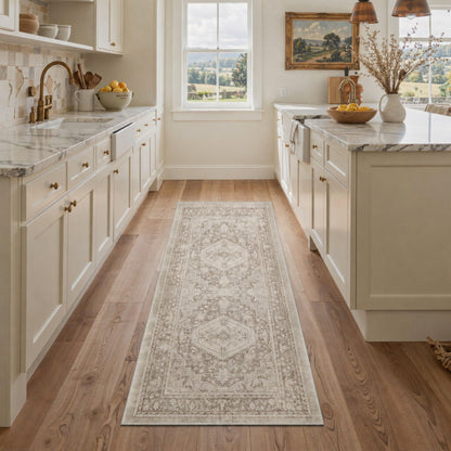 GENIMO 8x10 Washable Area Rugs for Living Room, Non Slip, Taupe Brown