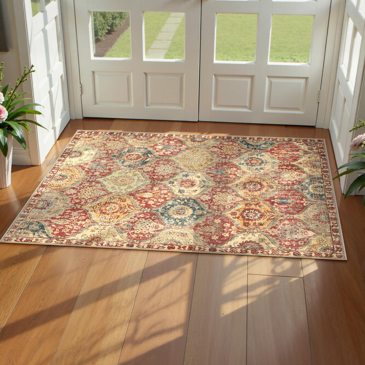 Lahome Moroccan Kitchen Rugs Non Slip Washable, 2x4 Rugs for Entryway