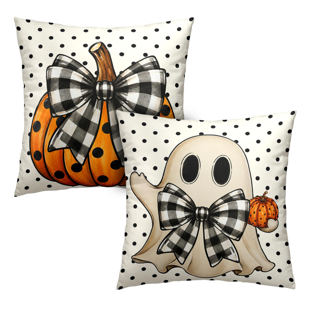 Fall Pillow Covers Autumn Leaf Throw Pillow Covers 18x18 Set of 2 Bohemian Floral Pillow Cases Thanksgiving Berry Pinecones Cushion Cases for Home Farmhouse Sofa Couch Patio
