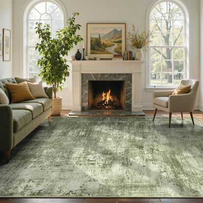 6x9 Ft Abstract Washable Area Rugs for Living Room Blue