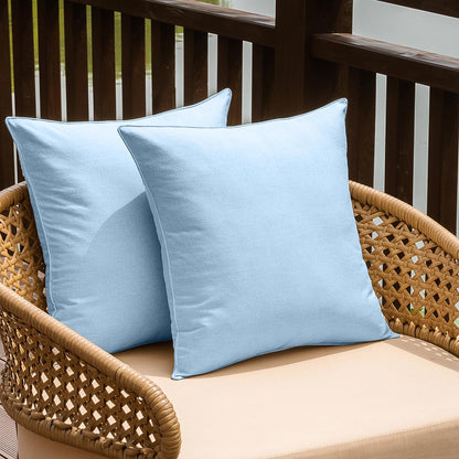 NiNi ALL Waterproof Outdoor Pillow Covers 18x18 Set of 2 Patio Black