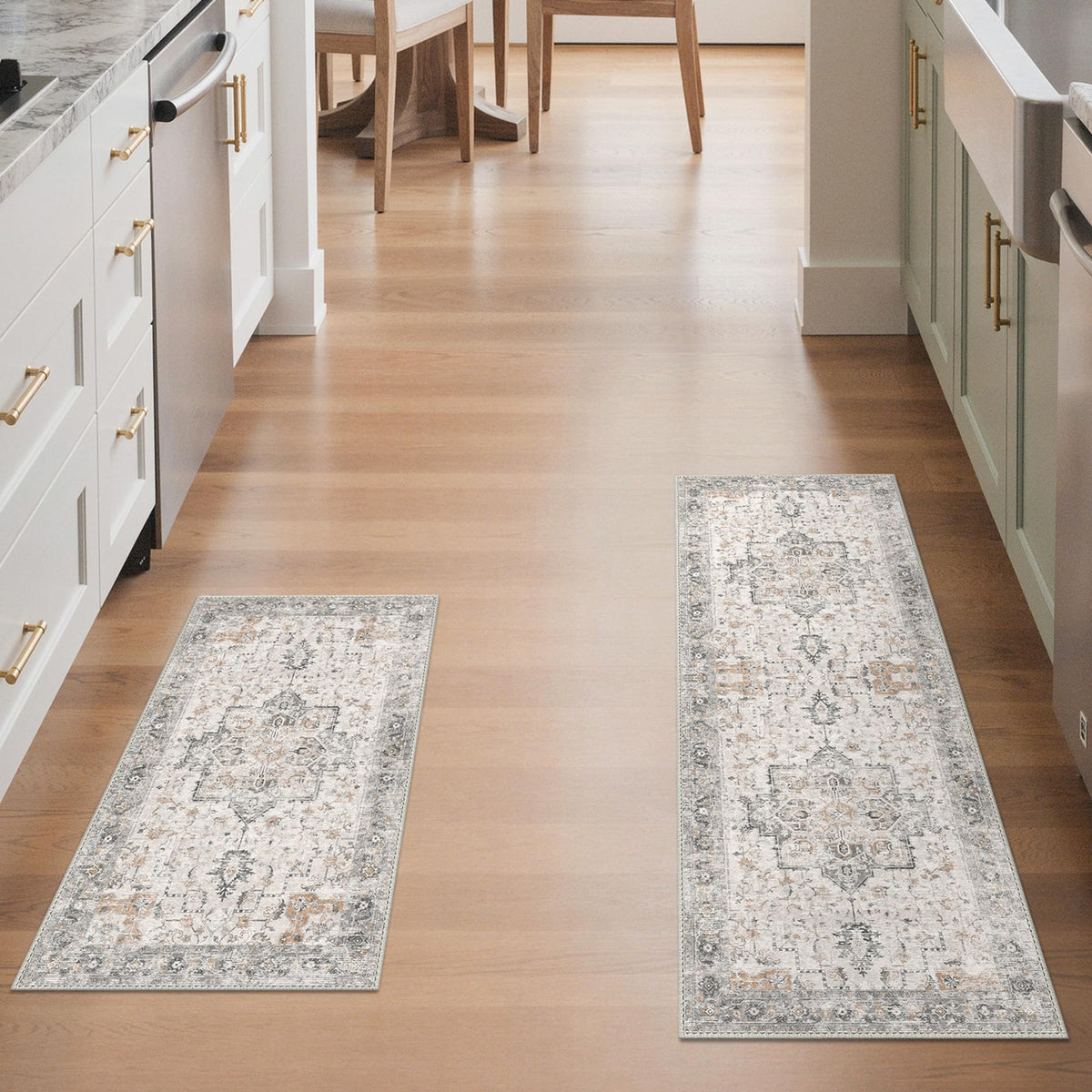 GENIMO 8x10 Washable Area Rugs for Living Room, Non Slip, Taupe Brown